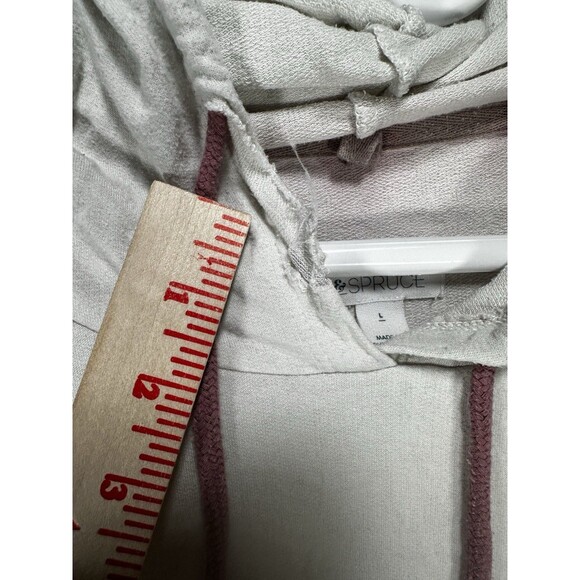 Market And Spruce Sweater Women’s Pink & Cream Large Hooded Sweater - Picture 2 of 8